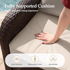 UPHA 5 Pieces Patio Furniture Sets, Wicker Outdoor Loveseat Sofa Set - Image 8