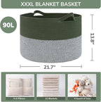 INDRSSME Large Laundry Storage Basket, 21.7 x13. 8 - Image 3