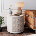 SUNBURY Round Night Stand Set of 2, Farmhouse Bedside Table, Farmhouse End Table - Image 7