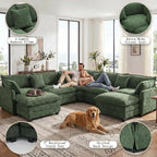 111.4" V-Shaped Corner Couch Sectional｜5 Seat Customizable Modular Cloud - Image 6