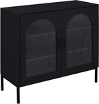 Coaster Home Furnishings Jess 2-Door Arched Fluted Glass Accent Cabinet Black by CoasterFineFurniture