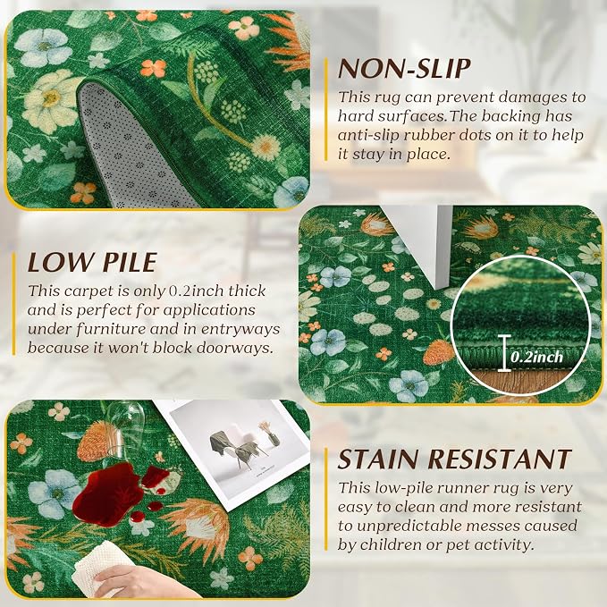 Area Rug for Living Room, Non-Slip Vintage Carpet for Home Office Nursery - Image 4
