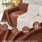 DREAMINGO Chocolate Brown Couch Cover Chenille Sofa Covers - Image 3