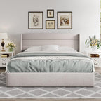 Allewie King Size Lift Up Storage Bed, Modern Wingback Headboard, Hydraulic - Image 7
