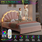 HIFIT Full Size Upholstered Smart LED Bed Frame - Image 5
