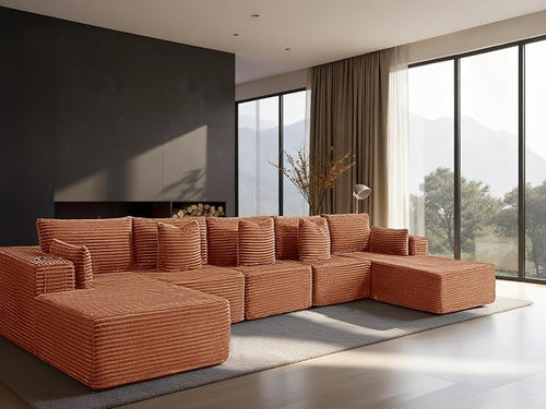 168" Cloud Sectional Couch, Comfort U Shaped Sofa by VYUXWO