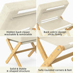 BAMBOOHOMIE Foldable Foot Stool Ottoman, Modern Foot Rest - Image 4