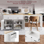 74.5 Inch Kitchen Island with Extendable Dining Table, Rolling Kitchen Island - Image 5