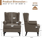 Accent Chair for Living Room, Mid Century Modern Upholstered Armchair, Wingback - Image 2