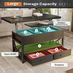 Itaar 40" Lift Top Coffee Table, 4 in 1 Coffee Tables - Image 3