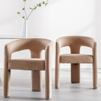 RIVOVA Modern Barrel Dining Chairs Set of 4, Velvet Upholstered Accent Side - Image 7