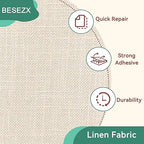 Besezx Linen Fabric Repair Tape, 3x79 Inch Self Adhesive Repair Patches - Image 3
