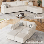Huatean Home 114.17" Modular Sectional Sofa, 6 Seat Modular Couch - Image 4
