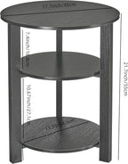 Farmhouse 3-Tier Round Side Table, 17.7*21.7inch End Table - Image 3