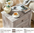 SAVOR LIFE Farmhouse Nightstand Set of 2 - Image 5