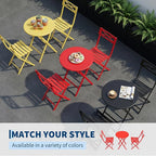 GarveeLife 3 Piece Patio Bistro Set, New Iron Outdoor Furniture Set, Metal - Image 3