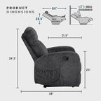 Lexicon Manual Recliner Chair, Textured Microfiber Reclining Chair, Wall Hugger - Image 2