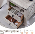 T4TREAM Farmhouse Nightstand Set of 2, Rustic End Table - Image 5