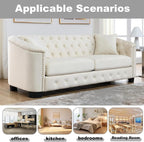 2 Piece Modern Chesterfield Velvet 77" 3-Seater Sofa Set, Upholstered Tufted - Image 3