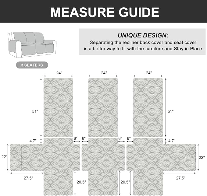 Genina Waterproof Reclining Couch Cover - Image 5