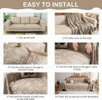 VClife Vintage Floral Boho Couch Cover, Soft Breathable Chenille Sofa Cover - Image 8