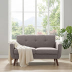 Tbfit 56" W Loveseat Sofa, Mid Century Modern Decor Love Seat Couches - Image 3