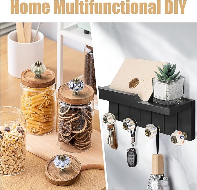 Ivory Pumpkin Knobs 6 Pack Ceramic Cabinet Knobs Vintage Drawer Pulls - Image 7