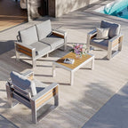 Aoxun Aluminum Outdoor Patio Furniture Set, 2 Seats Metal Sectional Patio - Image 7