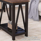 ChooChoo Farmhouse End Table, Rustic Vintage Narrow End Side Table - Image 7