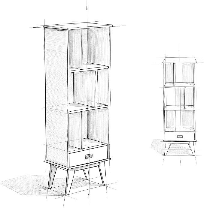 SIMPLIHOME Draper 22 inch Mid-Century Modern 6 Cubbie Bookcase - Image 14