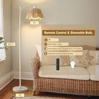 Oneach Rattan Floor Lamp for Living Room - Image 5