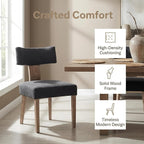 HNY Mid Century Modern Dining Chairs Set of 6, Farmhouse Linen Upholstered - Image 6