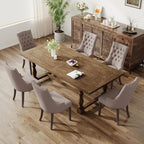 COLAMY Fabric Side Dining Chairs Set of 6, Wingback Upholstered Dining Room - Image 3