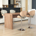 KCC Bar Stools Set of 3, Swivel Adjustable Height Barstools, PU Leather - Image 6