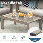 Wisteria Lane Metal Patio Furniture Sofa, All-Weather Outdoor Couch - Image 7