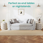 SUNBURY Round Night Stand Set of 2, Farmhouse Bedside Table, Farmhouse End Table - Image 6