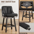 YaFiti Swivel Bar Stools Set of 2, 26 Inch Counter Height Bar Stools - Image 3