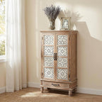 LKTART 55" Tall Vintage Sideboards Carved Wood Buffet Cabinet, Farmhouse Pantry - Image 6