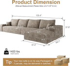 136" Sectional Couches for Living Room Cloud Couch Sofa - Image 2