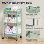 YASONIC 3 Tier Rolling Cart – Metal Utility Storage Carts - Image 2