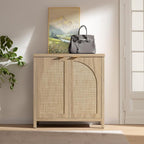 SICOTAS 102"W Rattan Sideboard Buffet Cabinet Set of 3, Mid Century Modern - Image 7