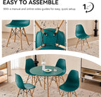 5-Piece Round Dining Table Set, Small 35.5" Kitchen Table Chairs Set of 4 Space - Image 7