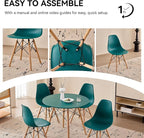 5-Piece Round Dining Table Set, Small 31.5" Kitchen Table Chairs Set of 4 Space - Image 7