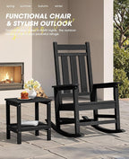 KINGYES Oversized Outdoor Rocking Chair Set of 4, All-Weather Patio Rocking - Image 4