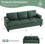 YOUDENOVA 2 Piece Set Comfy Sofa Couch, 3 Seater & Loveseat Sofa - Image 2