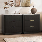 Fluted Nightstand Set of 2 by CASSORA