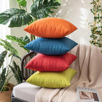 MIULEE Pack of 2 Decorative Outdoor Solid Waterproof Throw Pillow Covers Euro - Image 4
