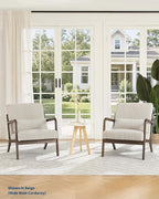 Garvee Mid-Century Modern Accent Chair, Wide-Wale Corduroy Upholstery, Solid - Image 2