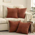 MIULEE Boho Farmhouse Rust Decorative Throw Pillow Covers 20x20 Inch 4 Packs - Image 3