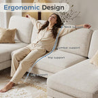 DUMOS Sectional Couches for Living Room, U Shaped Couch - Image 4